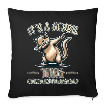 Dabbing Gerbil Dire Racing Rat Gerbil Cadeau - Housse de coussin décorative 45 x 45 cm - noir - Devant