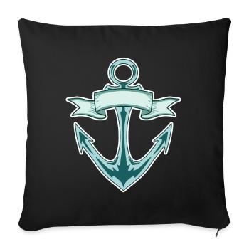 Anchor - Sofa pillowcase 17,3'' x 17,3'' (45 x 45 cm) - black - Front