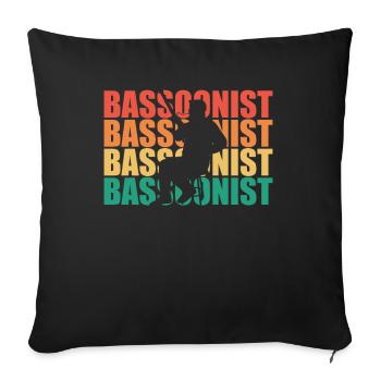 Bassons Rétro Texte Aerophone Instrument de Basson - Housse de coussin décorative 45 x 45 cm - noir - Devant