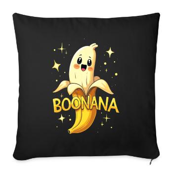 Boonana - La banane comme un fantôme - Housse de coussin décorative 45 x 45 cm - noir - Devant