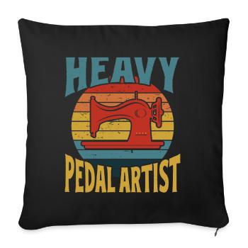 Heavy Pedal Artist - Machine à coudre Quilter - Housse de coussin décorative 45 x 45 cm - noir - Devant