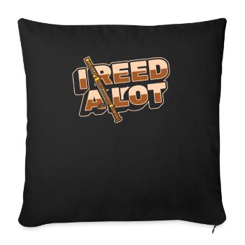 J’ai beaucoup d’anches Aérophone Basson Instrument Musique - Housse de coussin décorative 45 x 45 cm - noir - Devant