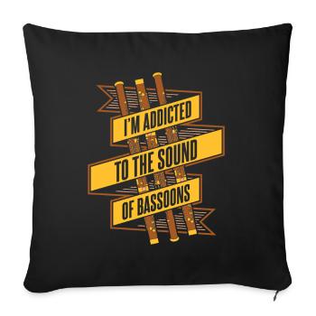 Accro Au Son Des Bassons Aerophone Musique - Housse de coussin décorative 45 x 45 cm - noir - Devant