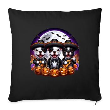 Süße französische Bulldoggen Mariachi Band Halloween Shirt - Sofakissenbezug 45 x 45 cm - Schwarz - Vorne