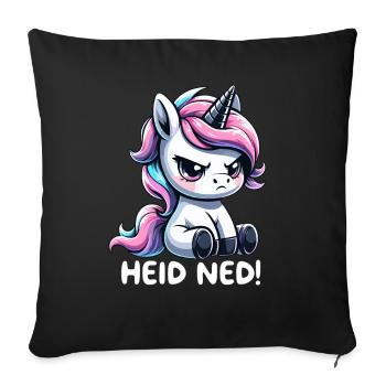 Heid Ned Dialekt Einhorn - Sofakissenbezug 45 x 45 cm - Schwarz - Vorne