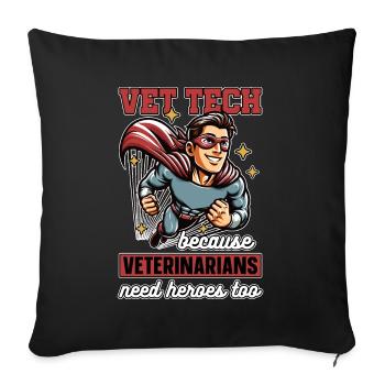 La technologie vétérinaire parce que les vétérinaires ont besoin d’amoureux des animaux - Housse de coussin décorative 45 x 45 cm - noir - Devant