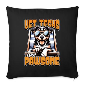 Vet Techs Are Pawsome Veterinary Practitioner - Sofa pillowcase 17,3'' x 17,3'' (45 x 45 cm) - black - Front