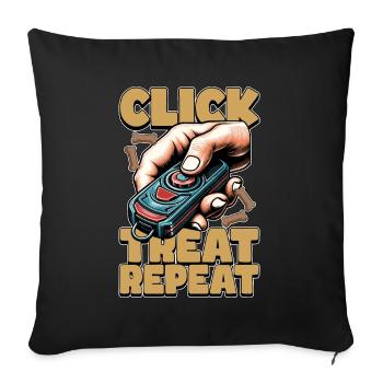 Dog Trainer Click Treat Repeat Animal Behaviorist - Sofa pillowcase 17,3'' x 17,3'' (45 x 45 cm) - black - Front