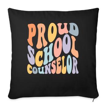 School Counselor Proud School - Sofa pillowcase 17,3'' x 17,3'' (45 x 45 cm) - black - Front