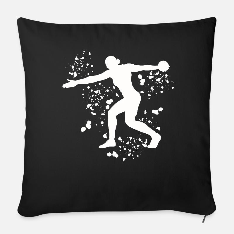 Lanceur de disque Lancer de disque Colorsplash - Housse de coussin décorative 45 x 45 cm - noir