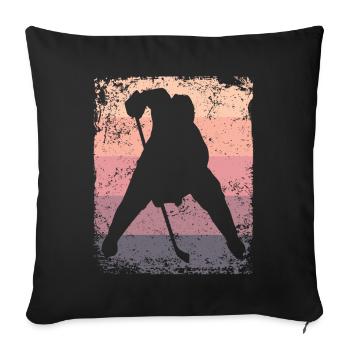 joueurs de hockey sur glace vintage hockey sur glace - Housse de coussin décorative 45 x 45 cm - noir - Devant