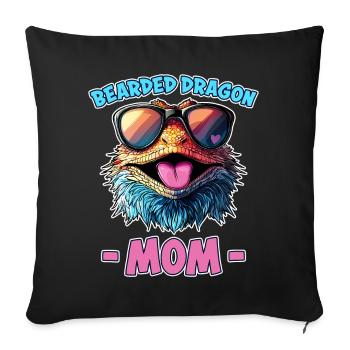 Bearded Dragon Saying Mom Funny Bearded Dragon Gift - Sofa pillowcase 17,3'' x 17,3'' (45 x 45 cm) - black - Front