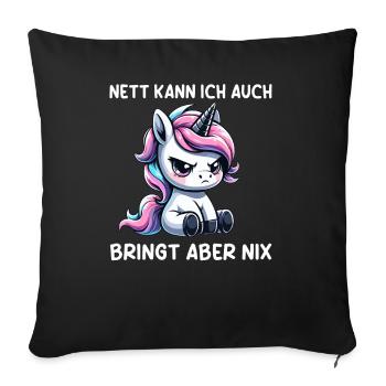 Je peux être gentil aussi, mais cela n’apporte rien de drôle - Housse de coussin décorative 45 x 45 cm - noir - Devant