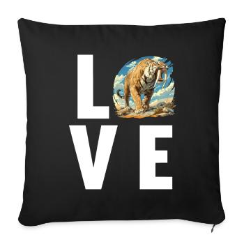 Saber-Toothed Tiger Sabertooth Tiger - Sofa pillowcase 17,3'' x 17,3'' (45 x 45 cm) - black - Front