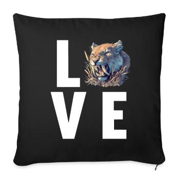 Saber-Toothed Tiger Sabertooth Tiger - Sofa pillowcase 17,3'' x 17,3'' (45 x 45 cm) - black - Front