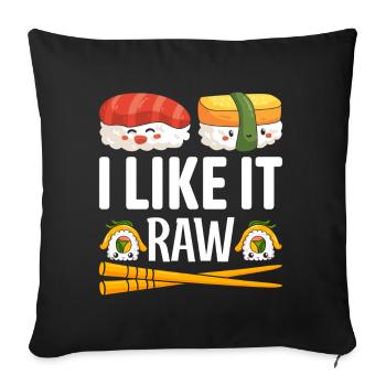 Lustiger Sushi-Liebhaber Lustiges japanisches Essen Sushi - Sofakissenbezug 45 x 45 cm - Schwarz - Vorne