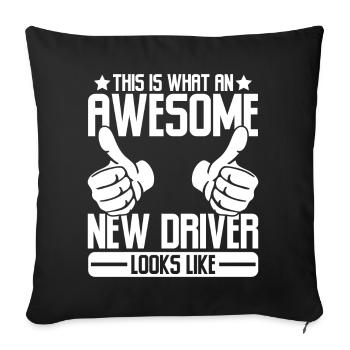 This Is What An Awesome New Driver Funny Permit - Sofa pillowcase 17,3'' x 17,3'' (45 x 45 cm) - black - Front