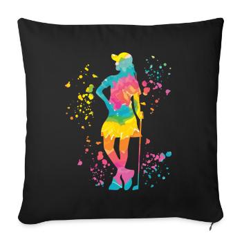 Golfer Colorsplash Golf miniature pour enfants - Housse de coussin décorative 45 x 45 cm - noir - Devant