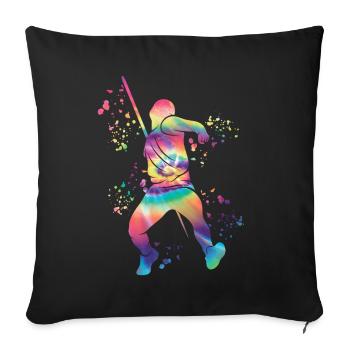 Javelin Throw Colorsplash Javelin Throw - Sofa pillowcase 17,3'' x 17,3'' (45 x 45 cm) - black - Front