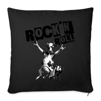 Festival de musique Rock Kuh Rock n Roll - Housse de coussin décorative 45 x 45 cm - noir - Devant