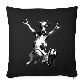 Festival de musique Rock Kuh Rock n Roll - Housse de coussin décorative 45 x 45 cm - noir - Devant