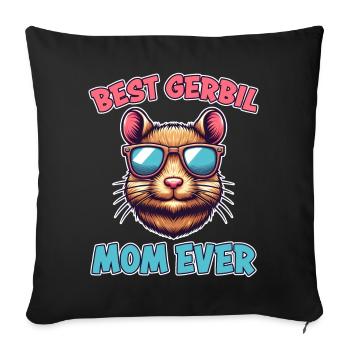 Gerbille disant Gerbille Maman Drôle Gerbille Cadeau - Housse de coussin décorative 45 x 45 cm - noir - Devant