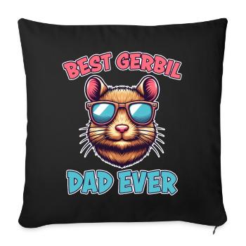Gerbille disant Gerbil papa Drôle Gerbille Cadeau - Housse de coussin décorative 45 x 45 cm - noir - Devant