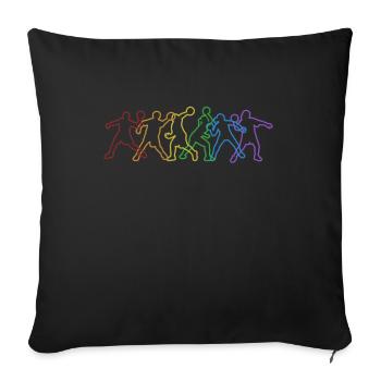 Dodgeball LGBT Rainbow Team Game Prisonball - Sofa pillowcase 17,3'' x 17,3'' (45 x 45 cm) - black - Front