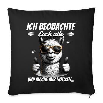 Je vous surveille tous et je prends des notes - Housse de coussin décorative 45 x 45 cm - noir - Devant