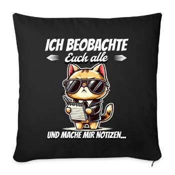 Je vous surveille tous et je prends des notes - Housse de coussin décorative 45 x 45 cm - noir - Devant