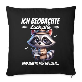 Je vous surveille tous et je prends des notes - Housse de coussin décorative 45 x 45 cm - noir - Devant
