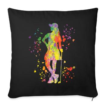 Golfer Colorsplash Golf miniature pour enfants - Housse de coussin décorative 45 x 45 cm - noir - Devant