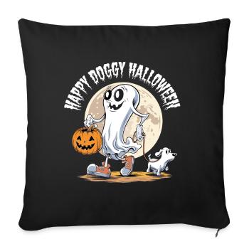 Happy Doggy Halloween Dog Ghost Dog Place Funny - Sofa pillowcase 17,3'' x 17,3'' (45 x 45 cm) - black - Front