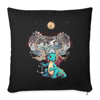 Dragon Dragon Marin Marin Marin Enfant - Housse de coussin décorative 45 x 45 cm - noir - Devant