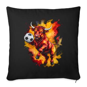 Bull Football Colorful Spain Animal Design Print - Sofa pillowcase 17,3'' x 17,3'' (45 x 45 cm) - black - Front