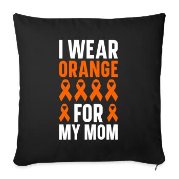 orangeleukemia awareness blood cancer fight - Sofa pillowcase 17,3'' x 17,3'' (45 x 45 cm) - black - Front