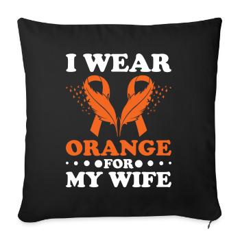 schwleukemia awareness blood cancer fight - Sofa pillowcase 17,3'' x 17,3'' (45 x 45 cm) - black - Front