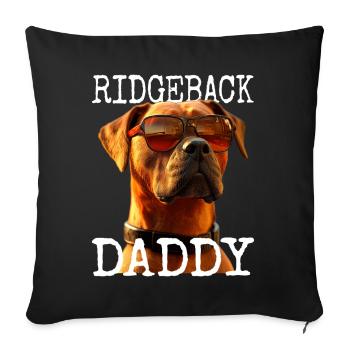 Rhodesian Ridgeback Daddy Dogs Papa Fête des Pères Papa - Housse de coussin décorative 45 x 45 cm - noir - Devant