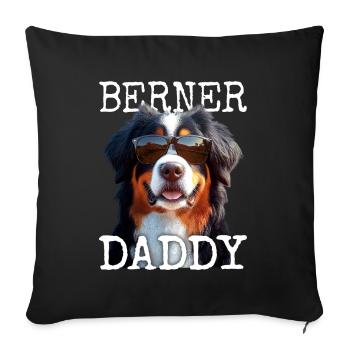 Bernese Mountain Dog Dad Dad Father's Day Bernese Daddy - Sofa pillowcase 17,3'' x 17,3'' (45 x 45 cm) - black - Front