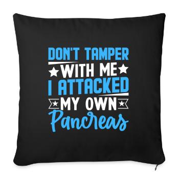 Funny Diabetes Awareness Useless Pancreas - Sofa pillowcase 17,3'' x 17,3'' (45 x 45 cm) - black - Front