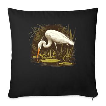 Heron Reiher - Sofa pillowcase 17,3'' x 17,3'' (45 x 45 cm) - black - Front