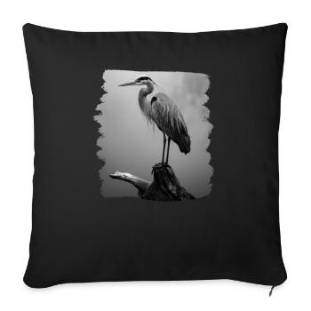 Héron Reiher - Housse de coussin décorative 45 x 45 cm - noir - Devant