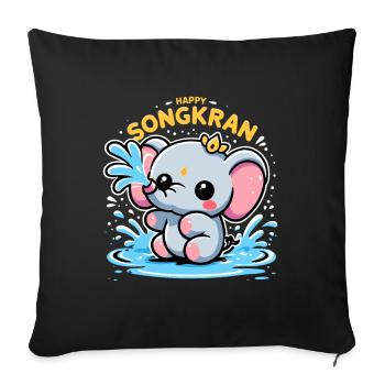 Cute Happy Songkran Thailand Vacation - Sofa pillowcase 17,3'' x 17,3'' (45 x 45 cm) - black - Front