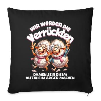 Drôle de mouton fait des ennuis BFF - Housse de coussin décorative 45 x 45 cm - noir - Devant
