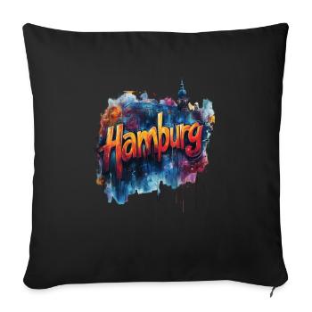 Hamburg - Sofakissenbezug 45 x 45 cm - Schwarz - Vorne