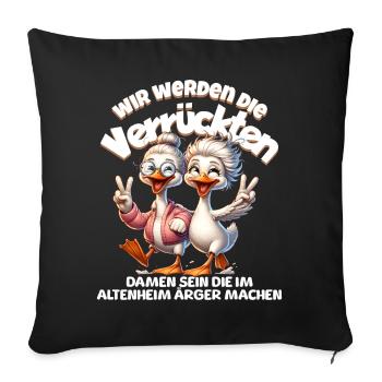 Drôle de canard Trouble Faire BFF - Housse de coussin décorative 45 x 45 cm - noir - Devant