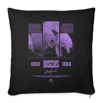 Discus Cichlidé Aquarium Fish Keeper - Housse de coussin décorative 45 x 45 cm - noir - Devant