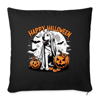 Halloween Labrador Labbi Ghost Costume Pumpkin - Sofa pillowcase 17,3'' x 17,3'' (45 x 45 cm) - black - Front