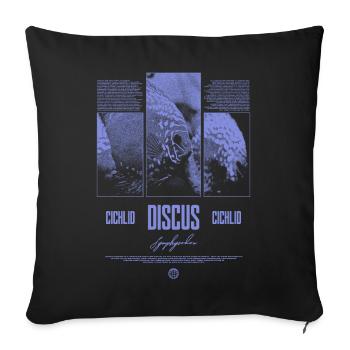 Discus Cichlidé Aquarium Fish Keeper - Housse de coussin décorative 45 x 45 cm - noir - Devant