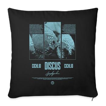 Discus Cichlidé Aquarium Fish Keeper - Housse de coussin décorative 45 x 45 cm - noir - Devant